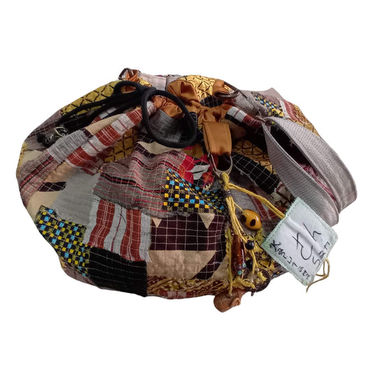 Golden Rice Bag – One-of-a-Kind, Zero-Waste, Boro-Inspired Beauty