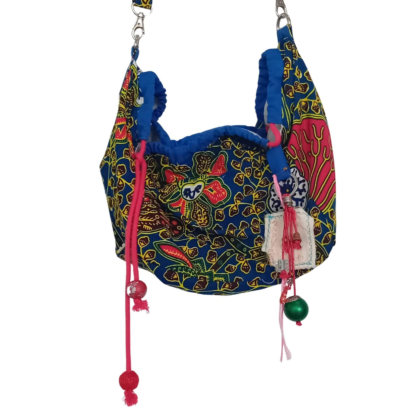 Unique Zero-Waste blue red and yellow African Print Rice Bag