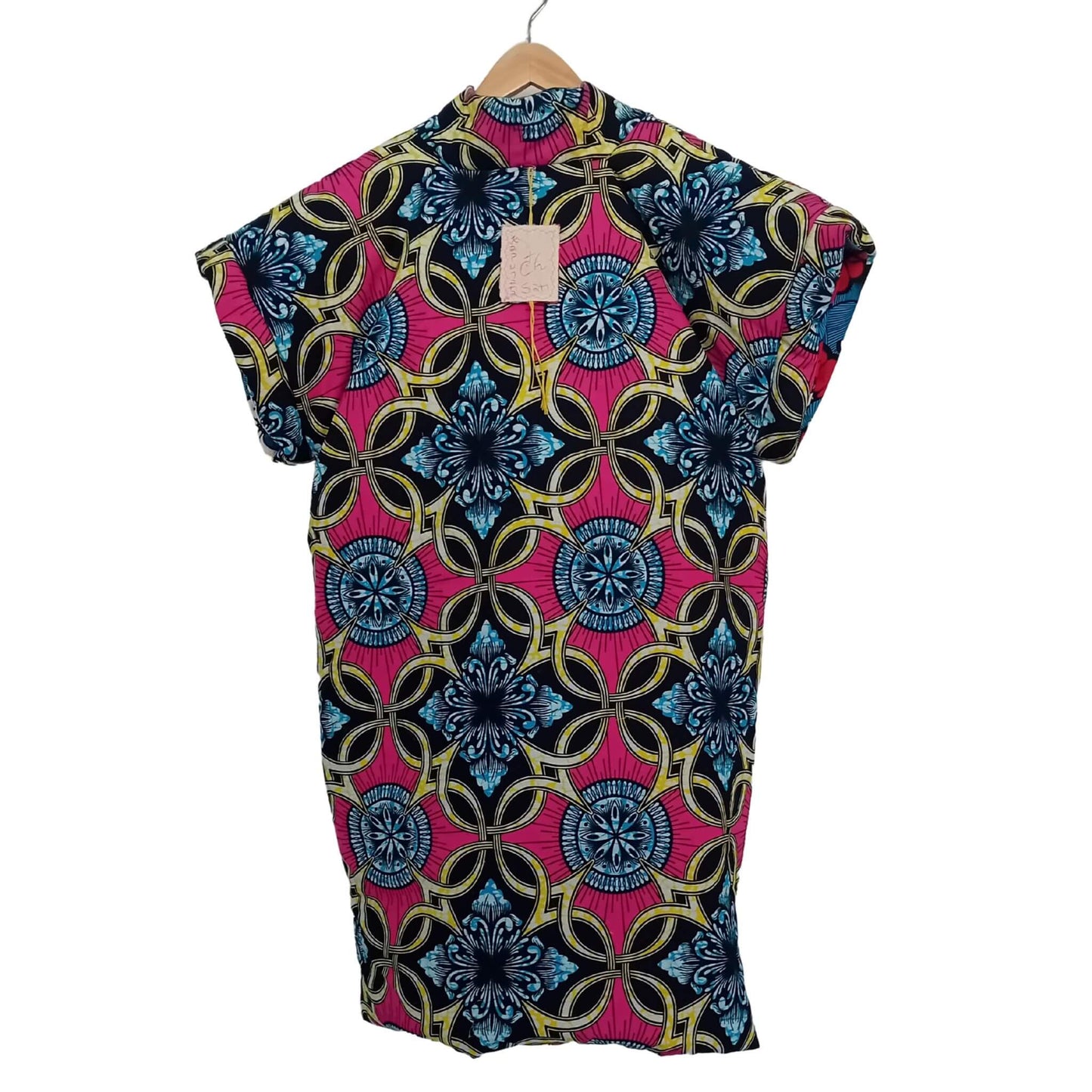 Reversible kimono vest with African fabric and vintage Japanese silk