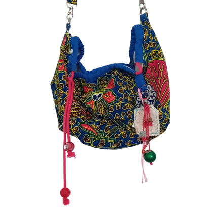 Unique Zero-Waste blue red and yellow African Print Rice Bag