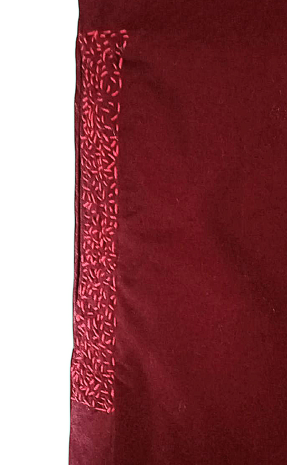 Hand Embroided Oneo Of a Kind Burgundy and African Printed Kimono