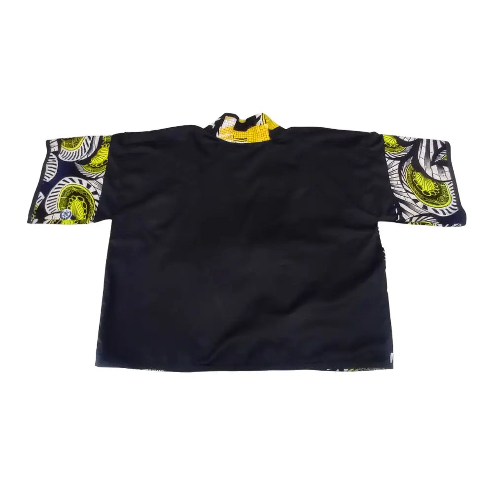 Handmade Zero-Waste Kimono – Bold African Print with Boro-Inspired Collar